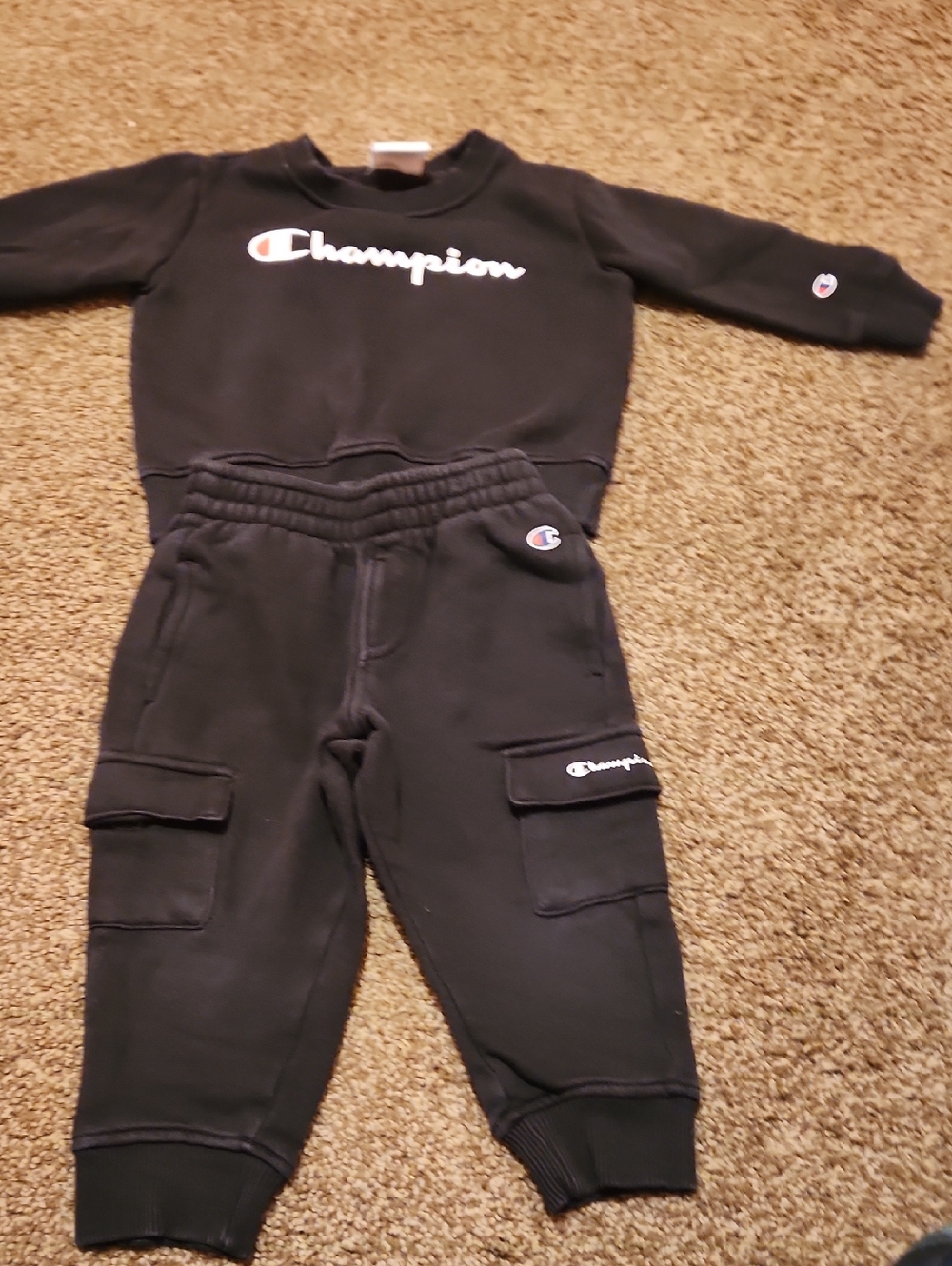 Champion Kids Black Cargo Jogger Set - Black